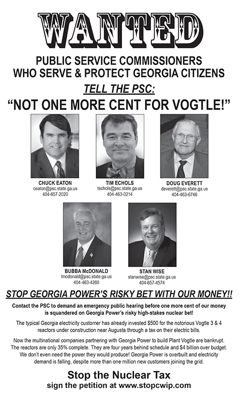 WANTED: Georgia Public Service Commissioners who will protect and serve Georgia citizens.